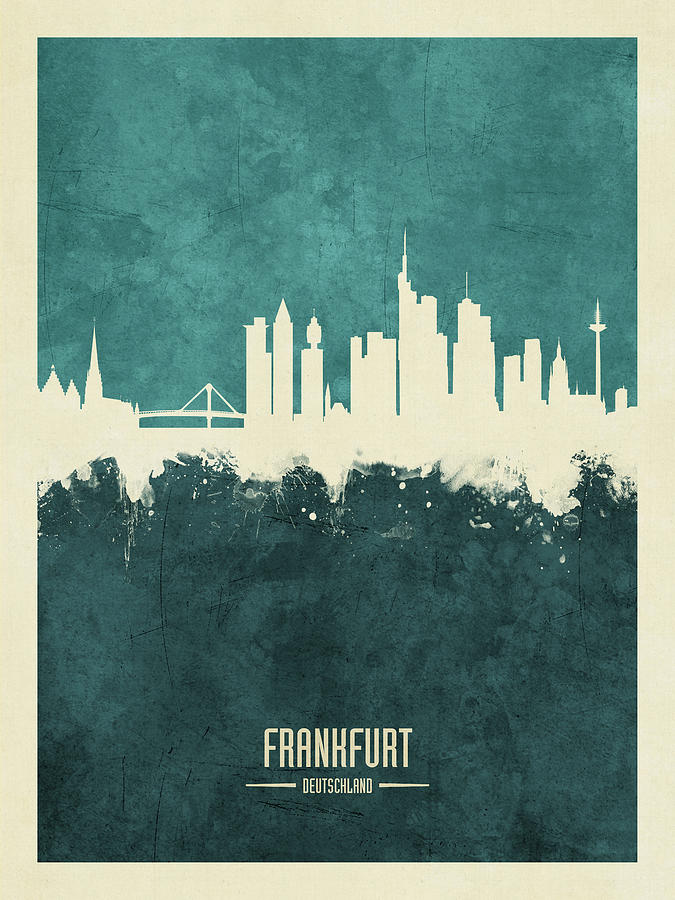 Frankfurt Germany Skyline #8 Digital Art by Michael Tompsett