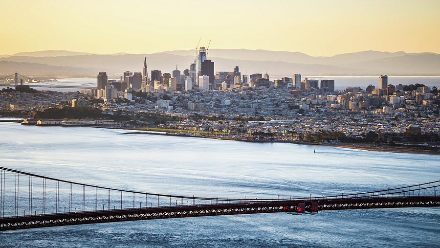 Golden Gate Bridge San Francisco California West Coast Sunrise #8 Photograph by Alex Grichenko