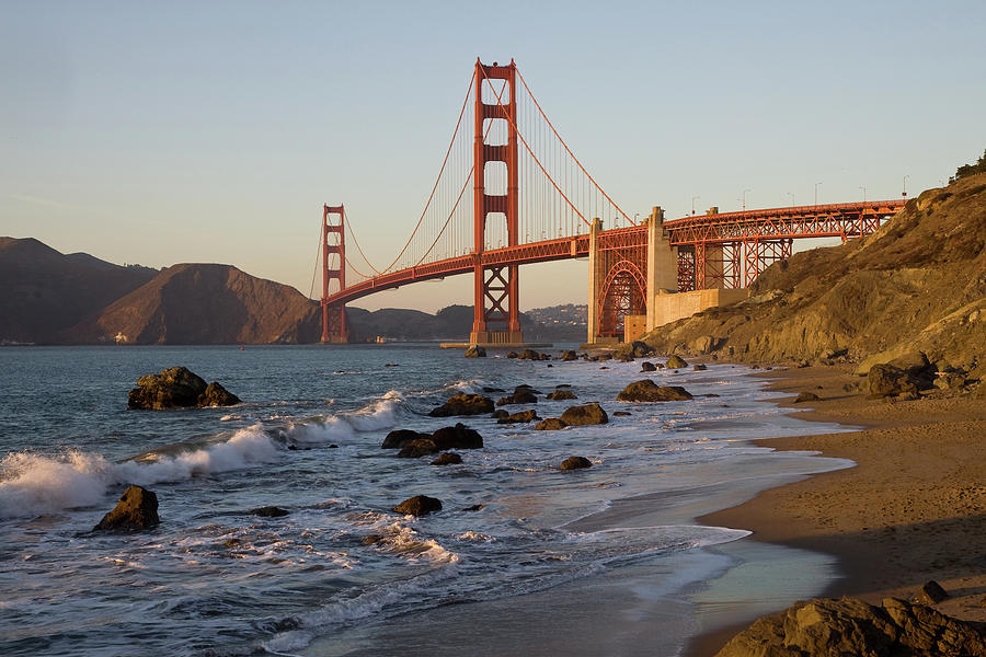 Architecture Digital Art - Golden Gate #8 by Super Lovely
