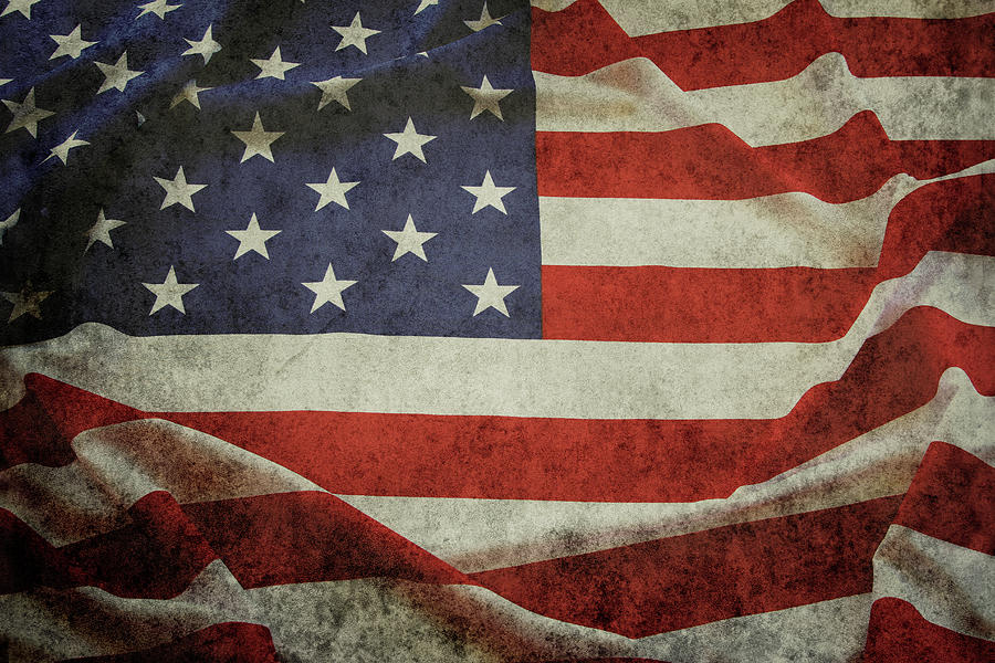 Grunge American flag 1 Photograph by Les Cunliffe