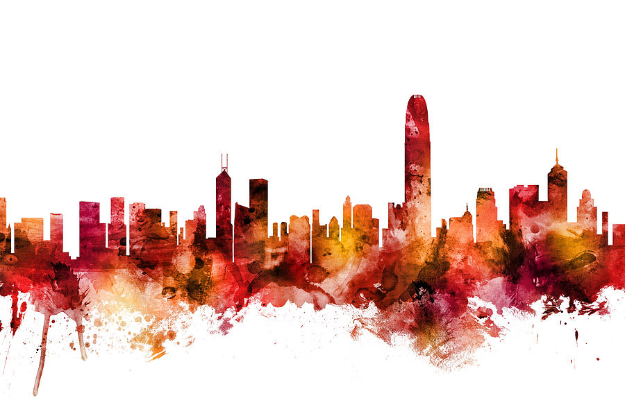 Hong Kong Skyline #8 Digital Art by Michael Tompsett