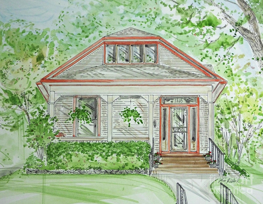 House Rendering Sample  #8 Drawing by Lizi Beard-Ward