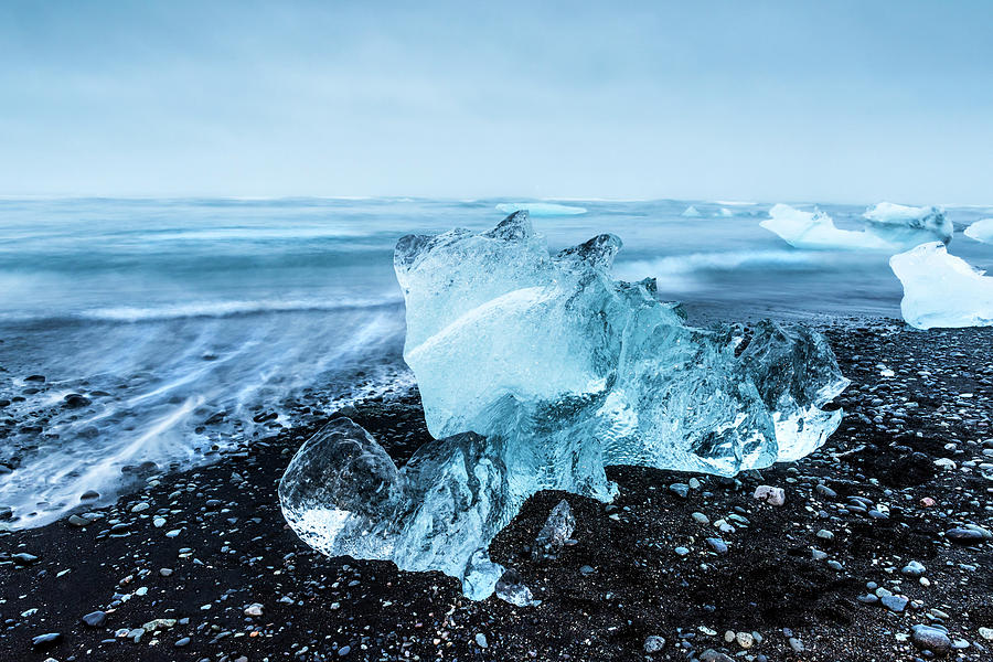 Iceberg on Jokulsarlon glacial lagoon beach Photograph by Joe Belanger ...