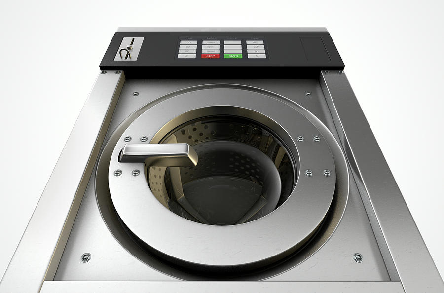 Washing Digital Art - Industrial Washing Machine by Allan Swart Washing Digital Art - Industrial Washing Machine by Allan Swart