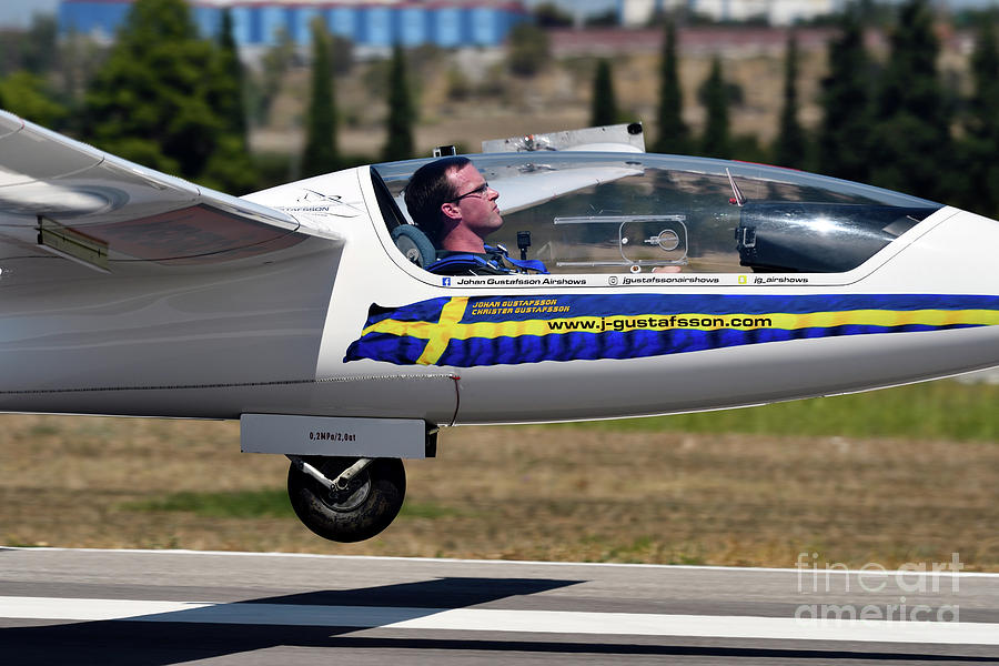 Johan Gustafsson in his glider  #1 Photograph by George Atsametakis