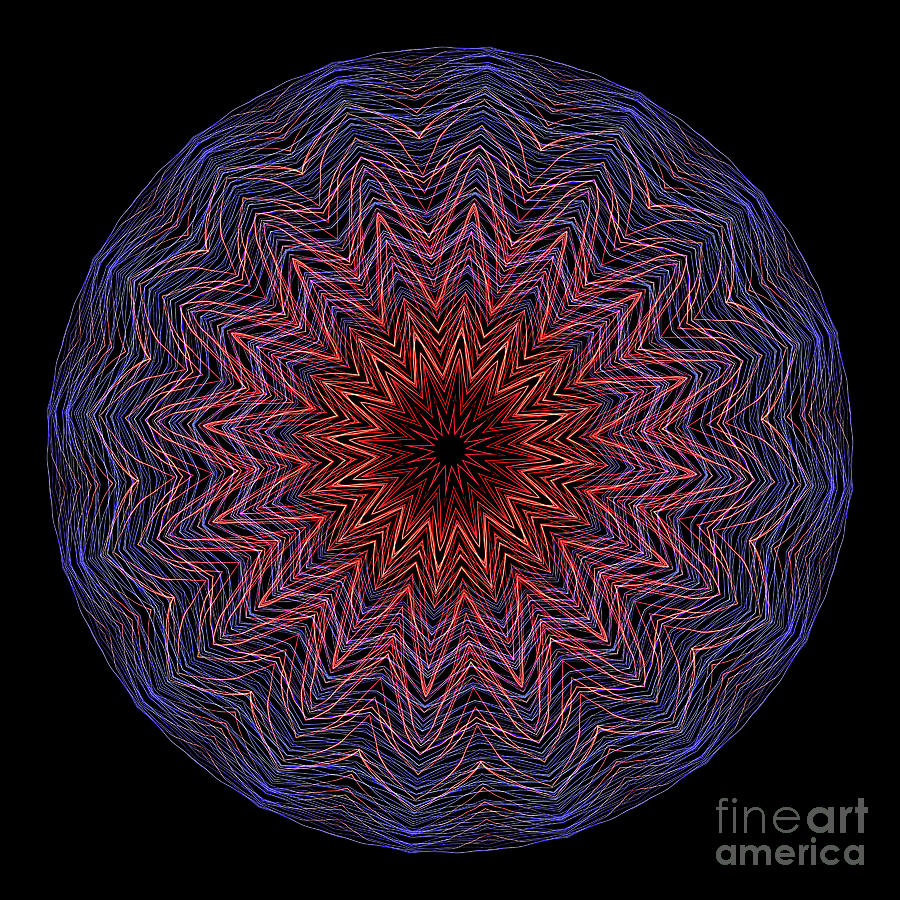 Abstract Photograph - Kaleidoscope Image Created from Light Trails #8 by Amy Cicconi
