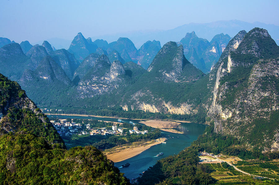 Karst mountains and Lijiang River scenery Photograph by Carl Ning ...