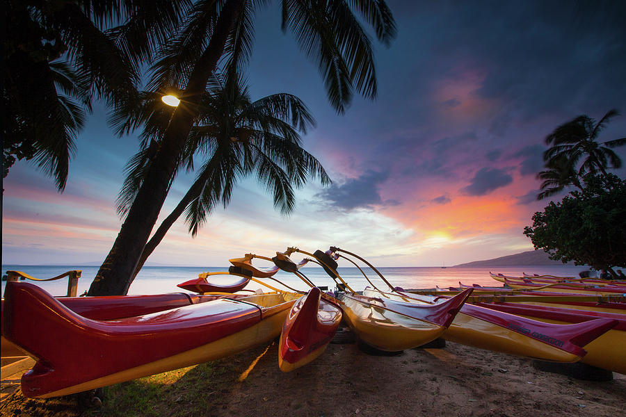 Kihei Canoes #8 Photograph by James Roemmling