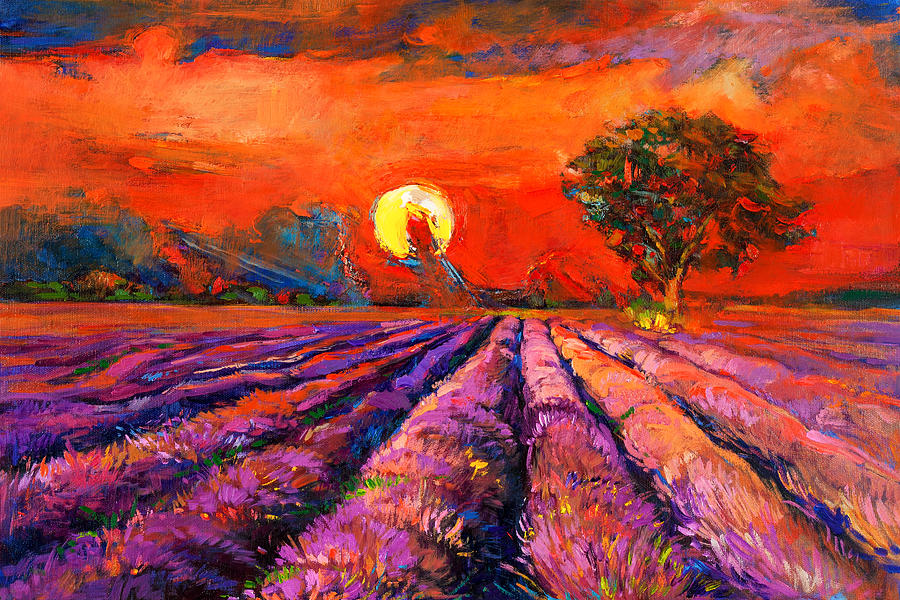 Lavender fields Painting by Boyan Dimitrov | Pixels