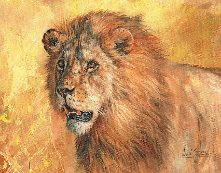 Lion #8 Painting by David Stribbling