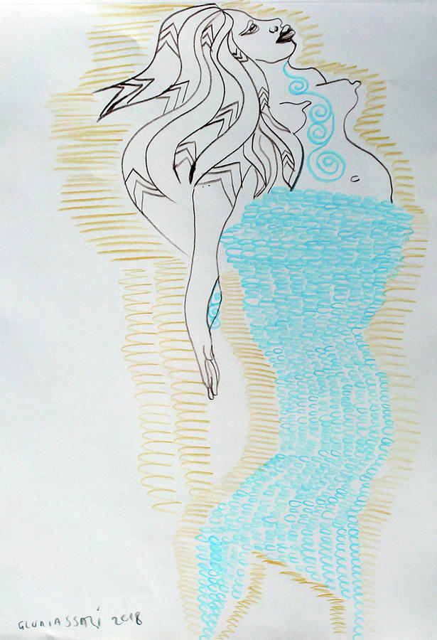 Mermaid #8 Painting by Gloria Ssali