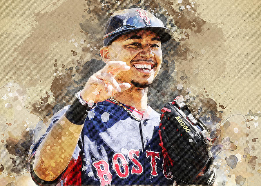 Mookie Betts Digital Art by Nadezhda Zhuravleva