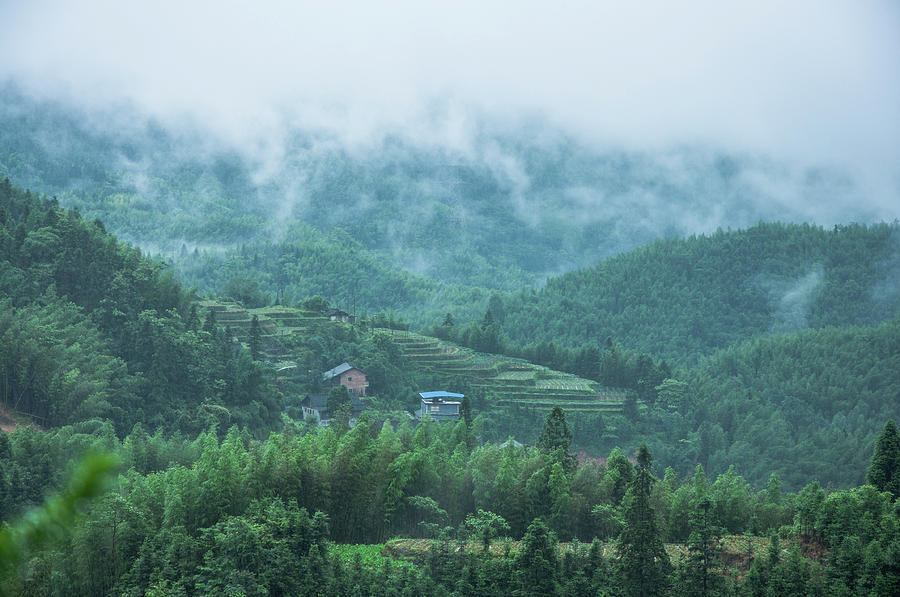 Mountains scenery in the mist #8 Photograph by Carl Ning