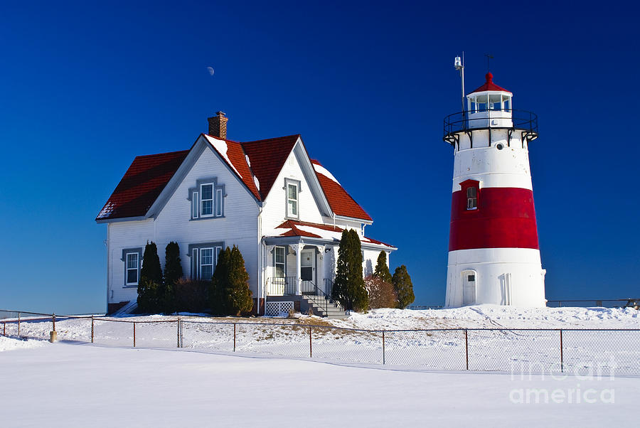 Winter at the Stratford Point Lighthouse Photograph by New England Photography