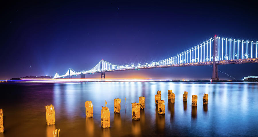 Oakland Bay Bridge Views Near San Francisco California In The Ev #8 Photograph by Alex Grichenko