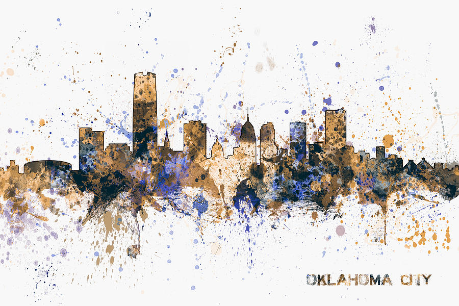 Oklahoma City Skyline #8 Digital Art by Michael Tompsett