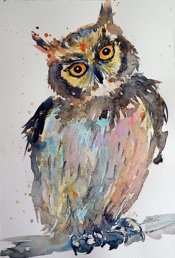 Owl #10 Painting by Kovacs Anna Brigitta