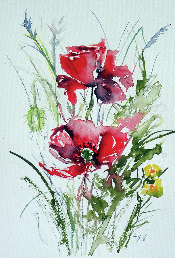 Poppies #8 Painting by Kovacs Anna Brigitta