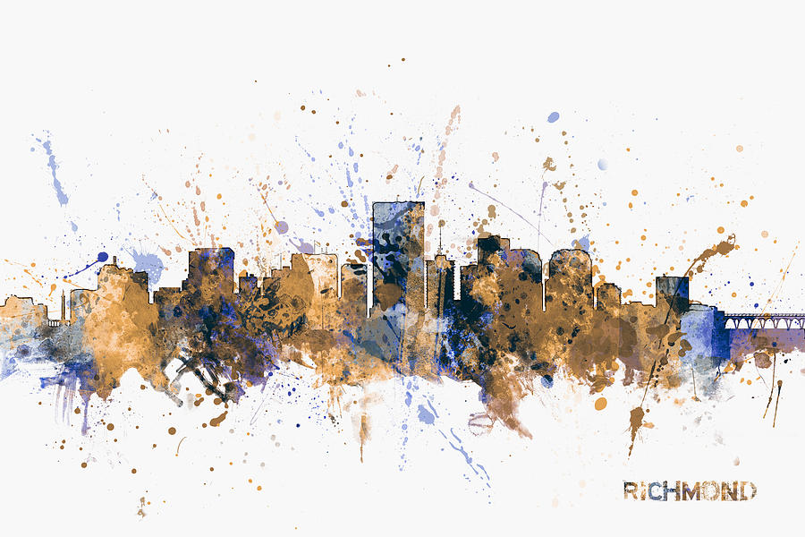 Richmond Virginia Skyline #8 Digital Art by Michael Tompsett