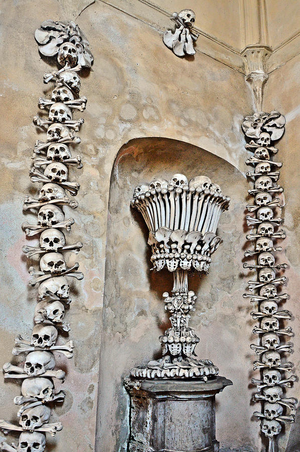 Sedlec Ossuary Photograph - Sedlec Ossuary. Cemetery Church Of All Saints With The Ossuary. Czech Republic. #8 by Andy i Za