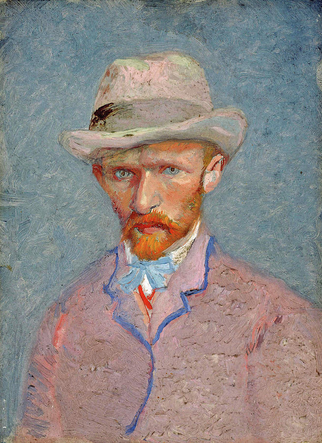 Vincent Van Gogh Painting - Self-Portrait with Grey Felt Hat #8 by Vincent van Gogh