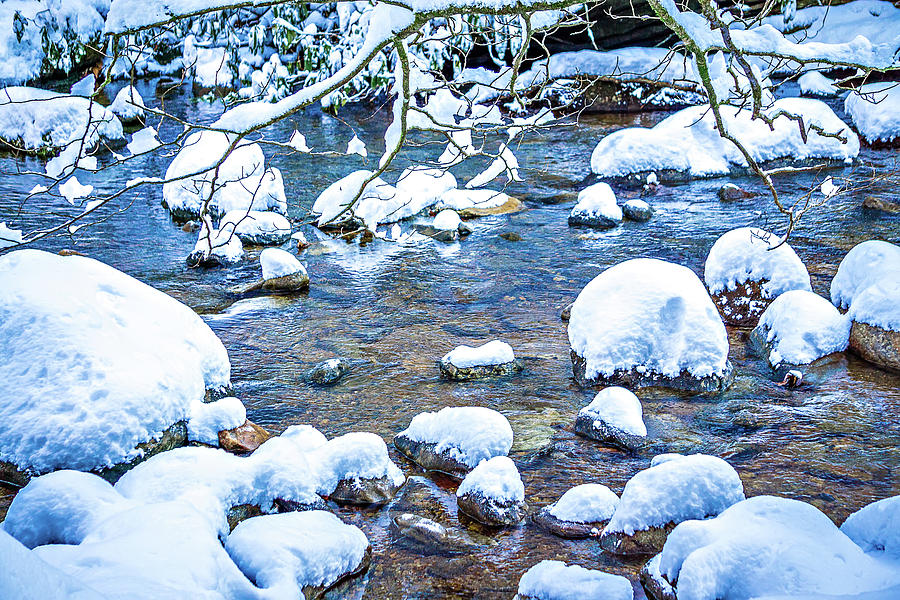 Snow And Ice Covered Mountain Stream #8 Photograph by Alex Grichenko