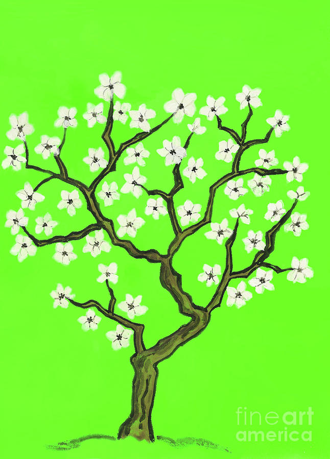 Spring tree in blossom, painting #8 Painting by Irina Afonskaya