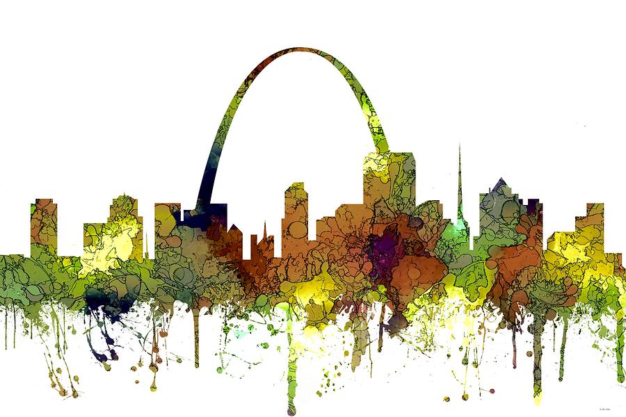 St Louis Missouri Skyline #8 Digital Art by Marlene Watson