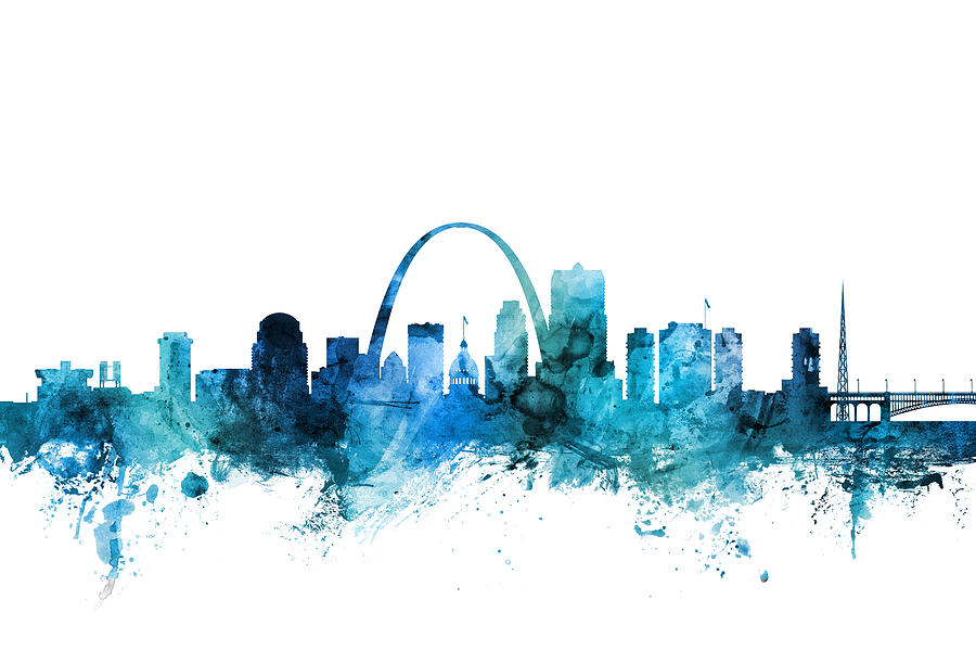 St Louis Missouri Skyline #8 Digital Art by Michael Tompsett