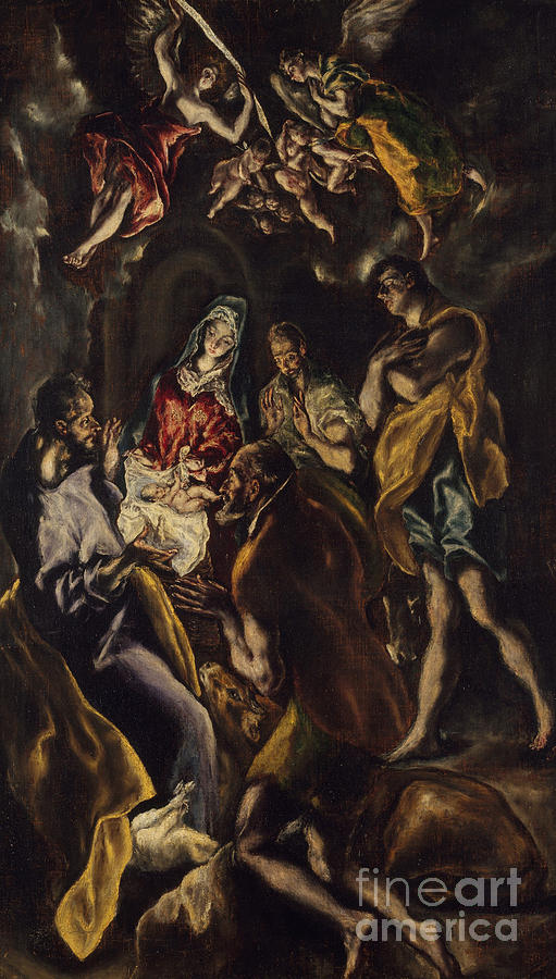 El Greco Painting - The Adoration of the Shepherds by El Greco