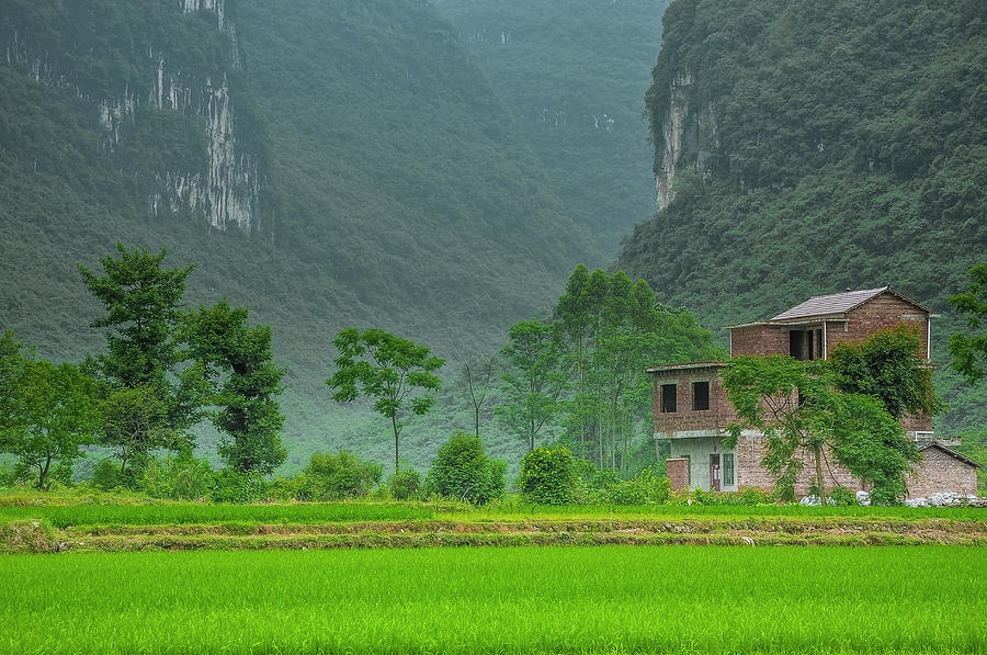 The beautiful karst rural scenery #8 Photograph by Carl Ning