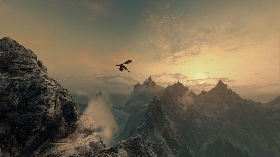Mountain Digital Art - The Elder Scrolls V Skyrim #8 by Maye Loeser