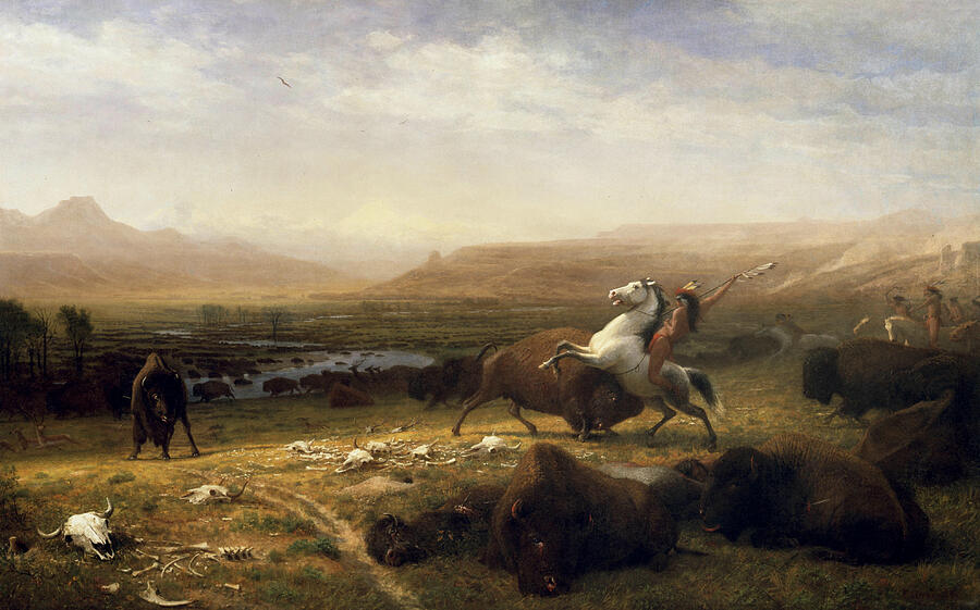 The Last of the Buffalo, from circa 1888 Painting by Albert Bierstadt