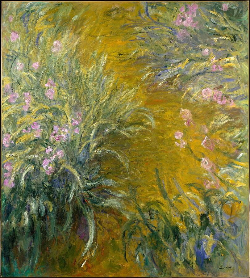 Flower Painting - The Path through the Irises #8 by Claude Monet