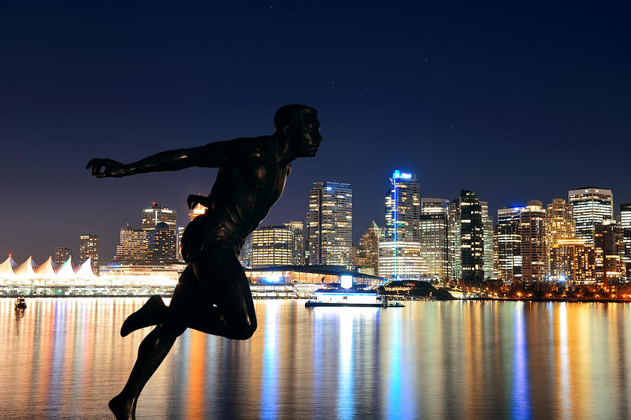 Vancouver at night #8 Photograph by Songquan Deng