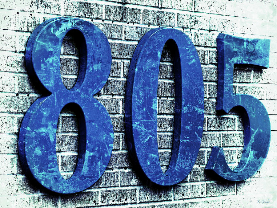 805 Shades ot Blue Texture on Brick Photograph by Tony Grider