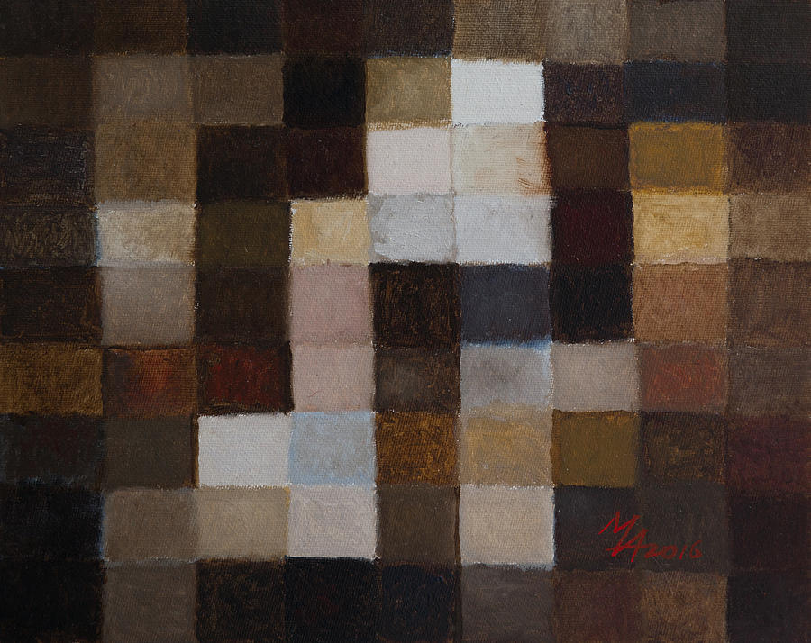 81 Color Fields - Raw Umber Painting by Attila Meszlenyi