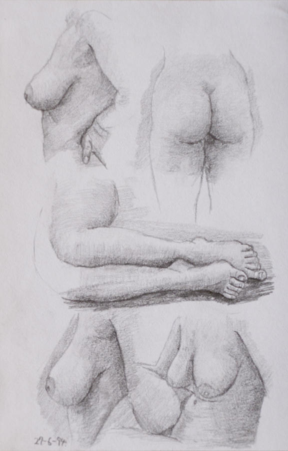 Nude study #81 Drawing by Masami Iida