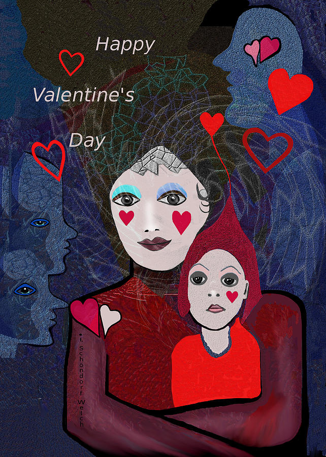 830  Happy Valentines day A Painting by Irmgard Schoendorf Welch