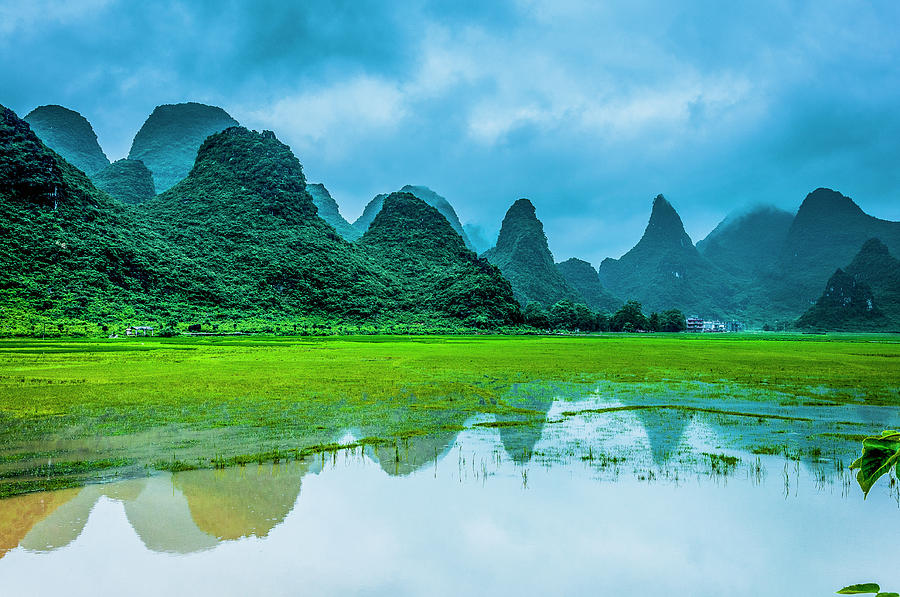 Karst rural scenery in raining Photograph by Carl Ning - Fine Art America