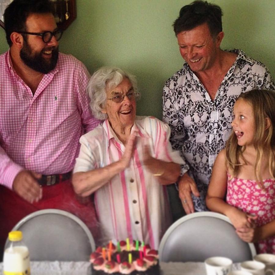 Cute Photograph - 86th Bday With Patrick, Danny & Ivy by Dan Coyne