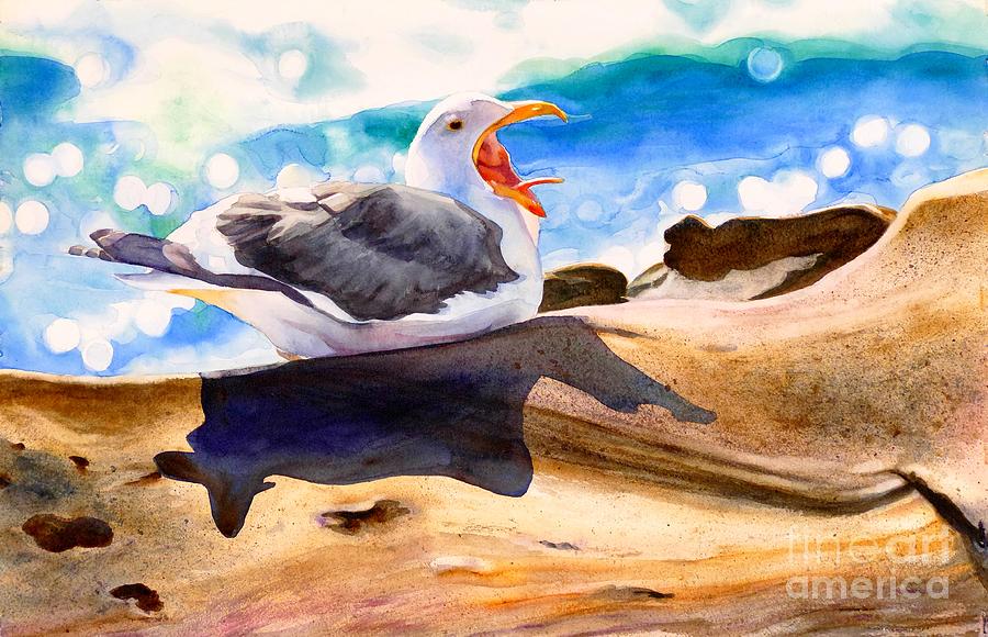 #87 Yawning Seagull #87 Painting by William Lum