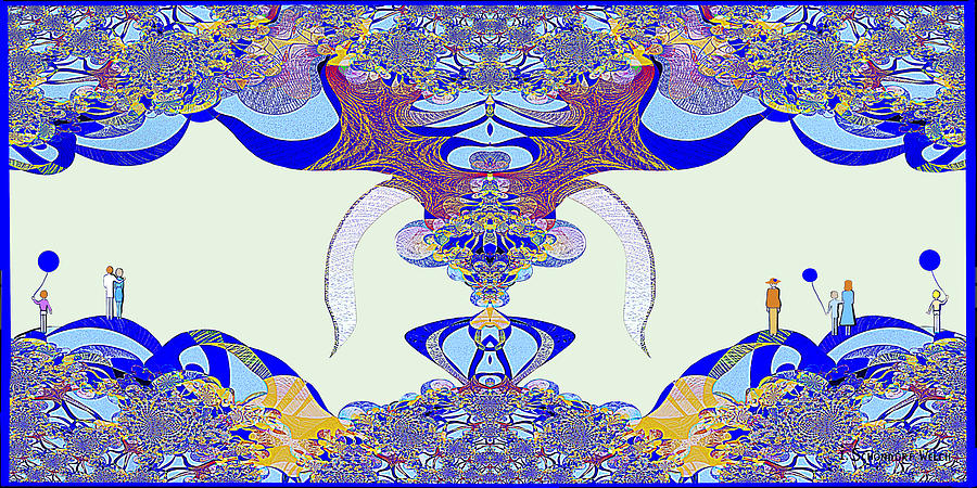871 Springtime blue A V Digital Art by Irmgard Schoendorf Welch