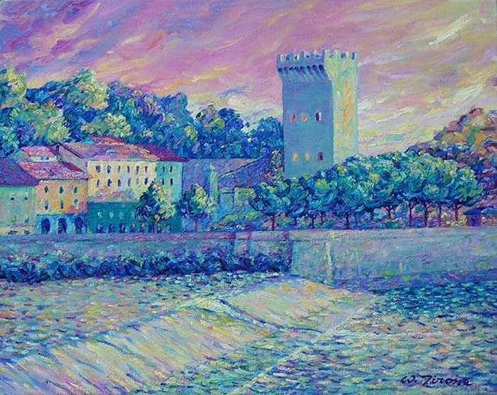 Italy Painting - Dusk in Florence by Wayne Tirone Italy Painting - Dusk in Florence by Wayne Tirone