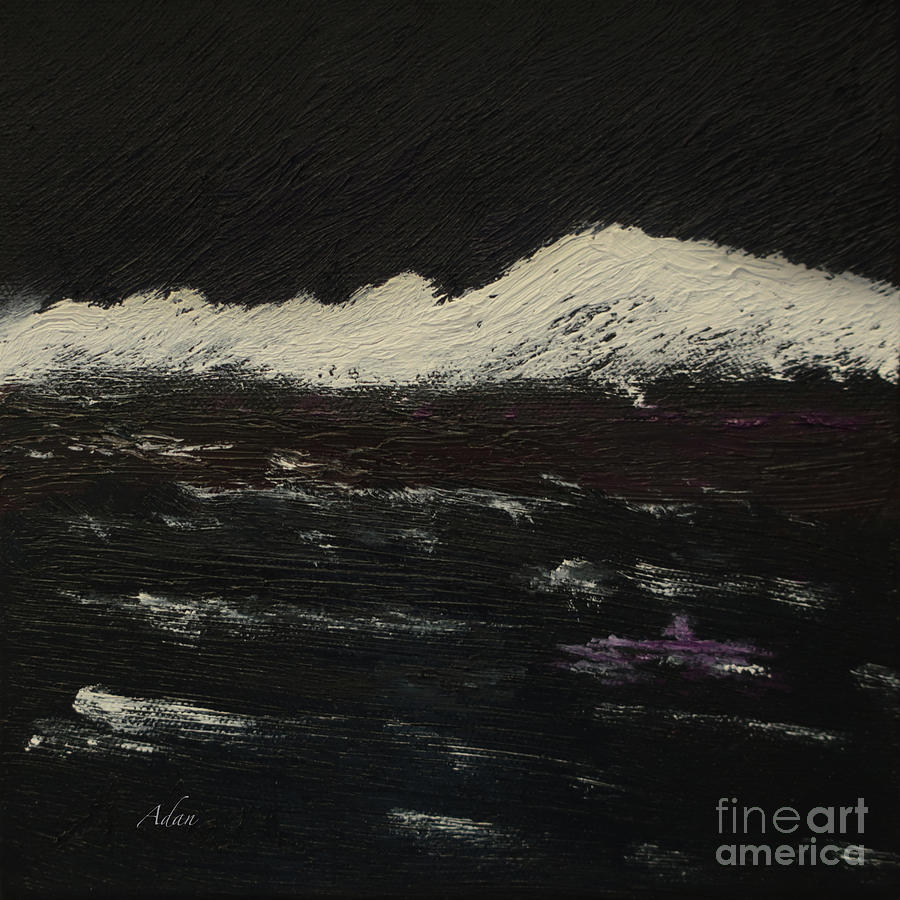 Rough Water Painting - 8x8 Intimate Spaces - Mountain Canoe by Felipe Adan Lerma Rough Water Painting - 8x8 Intimate Spaces - Mountain Canoe by Felipe Adan Lerma