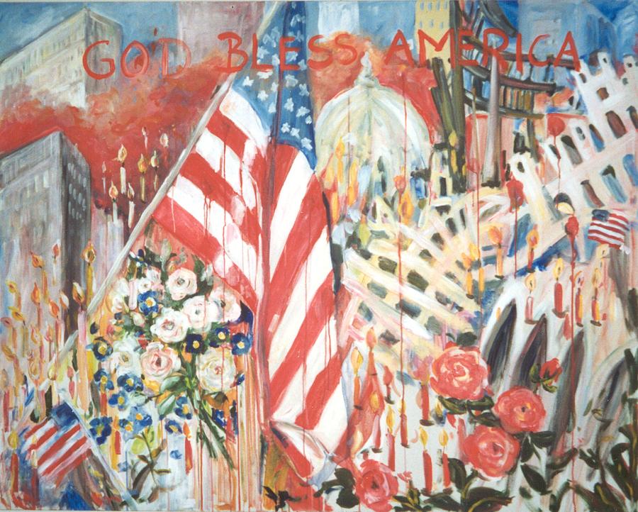 9-11 Attack Painting by Ingrid Dohm