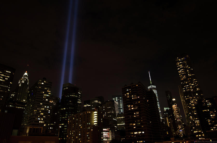 9-11 Tribute NYC Skyline from Seaport Photograph by Jeff at JSJ Photography