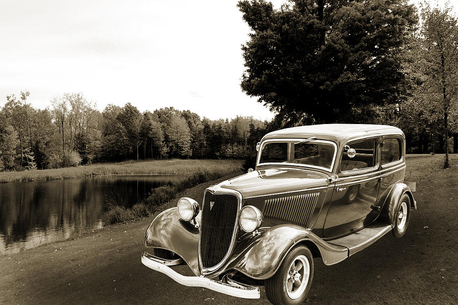 1934 Ford Sedan Antique Vintage Photograph Fine Art Print Collec #9 Photograph by M K Miller