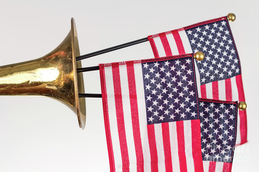 Independence Day Photograph - American Flag Trumpet #9 by Ezume Images