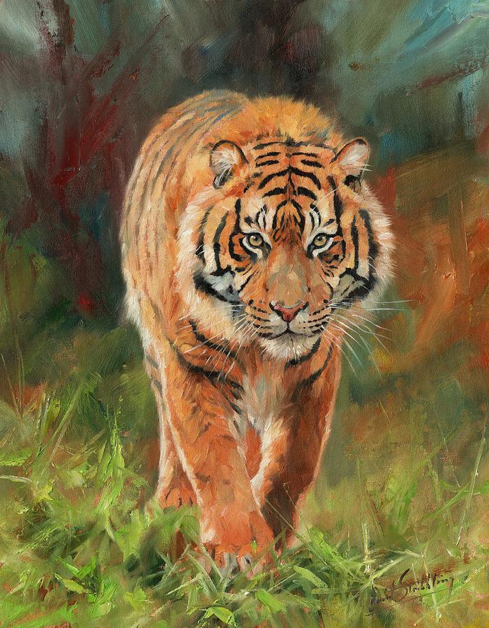 Amur Tiger #9 Painting by David Stribbling